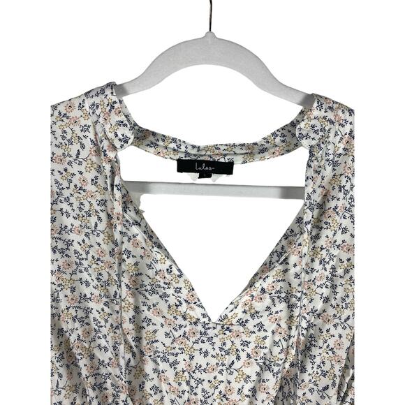 Lulu's Womens Floral print tiered midi dress White Size L - Picture 2 of 7